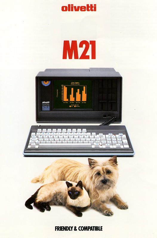 Storiaolivetti - Pubblicità del computer portatile M21